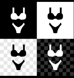 Set Summer Beach Swimsuit Icon Isolated On Black