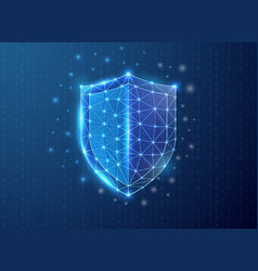 Shield Polygonal Symbol With Binary Code