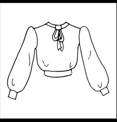 Hand Drawn Sketch Shirt Or Blouse With Bow Simple