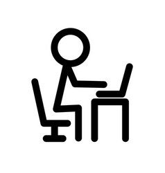 Computer Work Icon Or Laptop Work