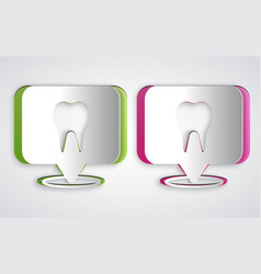 Paper Cut Dental Clinic Location Icon Isolated