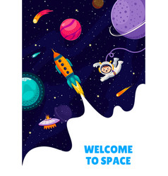 Space Travel Poster Rocket Launch Kid Astronaut