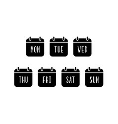 Week Calendar Flat Icon On White Background