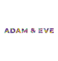 Adam And Eve Concept Retro Colorful Word Art