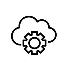 Cloud Security Gear Line Icon