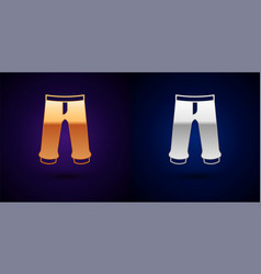 Gold And Silver Pants Icon Isolated On Black