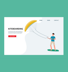 Kiteboarding Water Extreme Sport Web Page Design