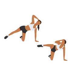 Woman Doing Triangle Crunch Exercise Flat