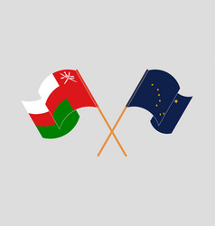 Crossed Flags Of Oman And The State Alaska