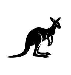 Kangaroo Full Black Silhouette