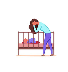 Postpartum Depression Of Sad Tired