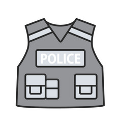 Police Tactical Vest Color Icon