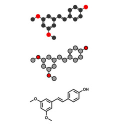 Pterostilbene Molecule Stylized 2d Renderings