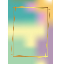 Abstract Rainbow Background With Gold Frame