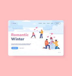 Winter Love Proposal Romantic Couple People