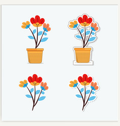 Cartoon Flower Sticker Clipart Png Images