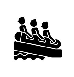 Family Rafting Black Glyph Icon