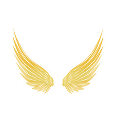 Flying With Golden Wings Isolated On A White 3d