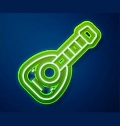 Glowing Neon Line Musical Instrument Lute Icon