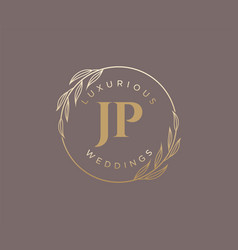 Jp Initials Letter Wedding Monogram Logos