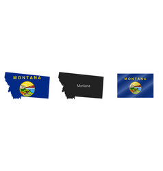 Montana Us State Detailed Flag Map Detailed