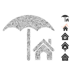 Dash Mosaic House Under Umbrella Icon