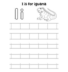 Iguana Animal Tracing Letter Abc Coloring Page I