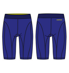 Compression Tights Shorts Design Flat Sketch