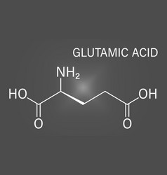 Glutamic Acid Molecule Skeletal Formula