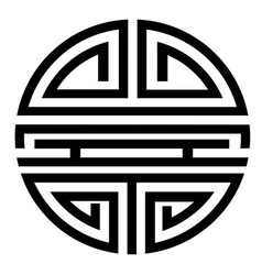 Simple Icon Chinese Shou Longevity Symbol