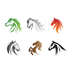 Creative Horse Heads Collection Logo Symbol