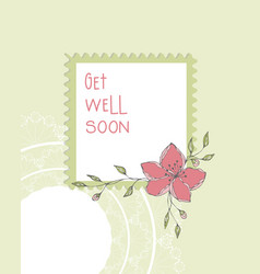 Get Well Soon Postcard Congratulation Flowers