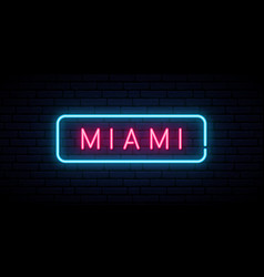 Miami Neon Sign Bright Light Signboard Banner