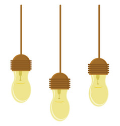 Three Lightbulbs On A White Background