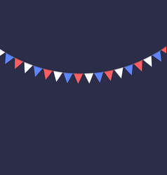 White Blue And Red Flag Garland Triangle Pennants