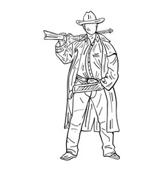 Cowboy With Rifle Line