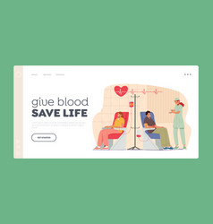 Donors Giving Blood Landing Page Template