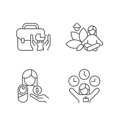 Employee Incentives Linear Icons Set