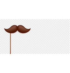 Realistic Fake Mustache On A Wooden Stick Vintage