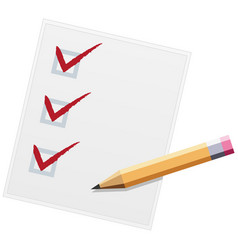 Checklist With Pencil Flat Design