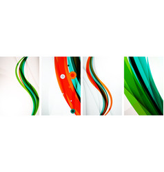 Set Of Wave Design Background Posters