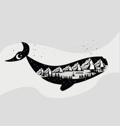 Whale Animal Double Exposure