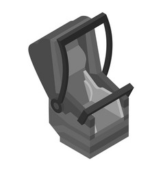 Black Child Car Seat Icon Isometric Style