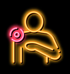 Pinpoint Shoulder Pain Neon Glow Icon