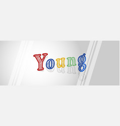 Typography Word Young Retro Lettering