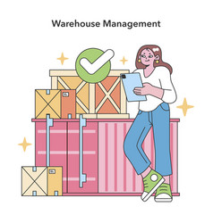 Warehouse Management Concept Flat