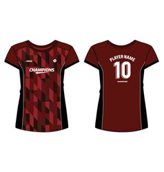 Women Sport Jersey T-shirt Design Flat Sketch