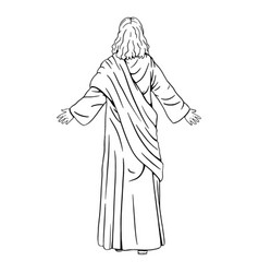 Back View Jesus Hand Drawn