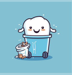 Cute Cartoon Trash Can Character