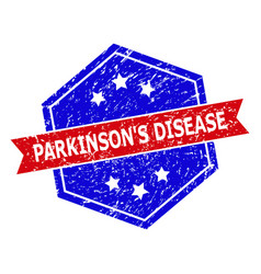 Hexagon Bicolor Parkinsons Disease Rubber Stamp